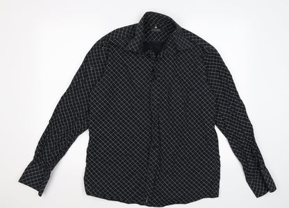 Mens UK Size M outrage Black  Button-Up Long Sleeve Casual Shirt