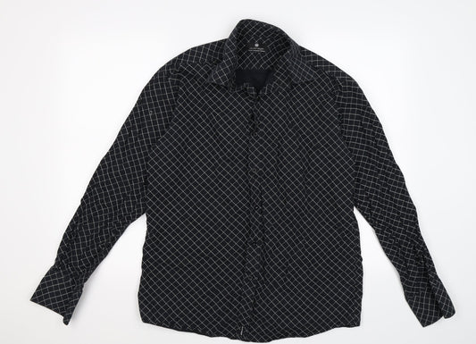 Mens UK Size M outrage Black  Button-Up Long Sleeve Casual Shirt