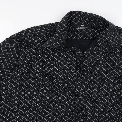 Mens UK Size M outrage Black  Button-Up Long Sleeve Casual Shirt
