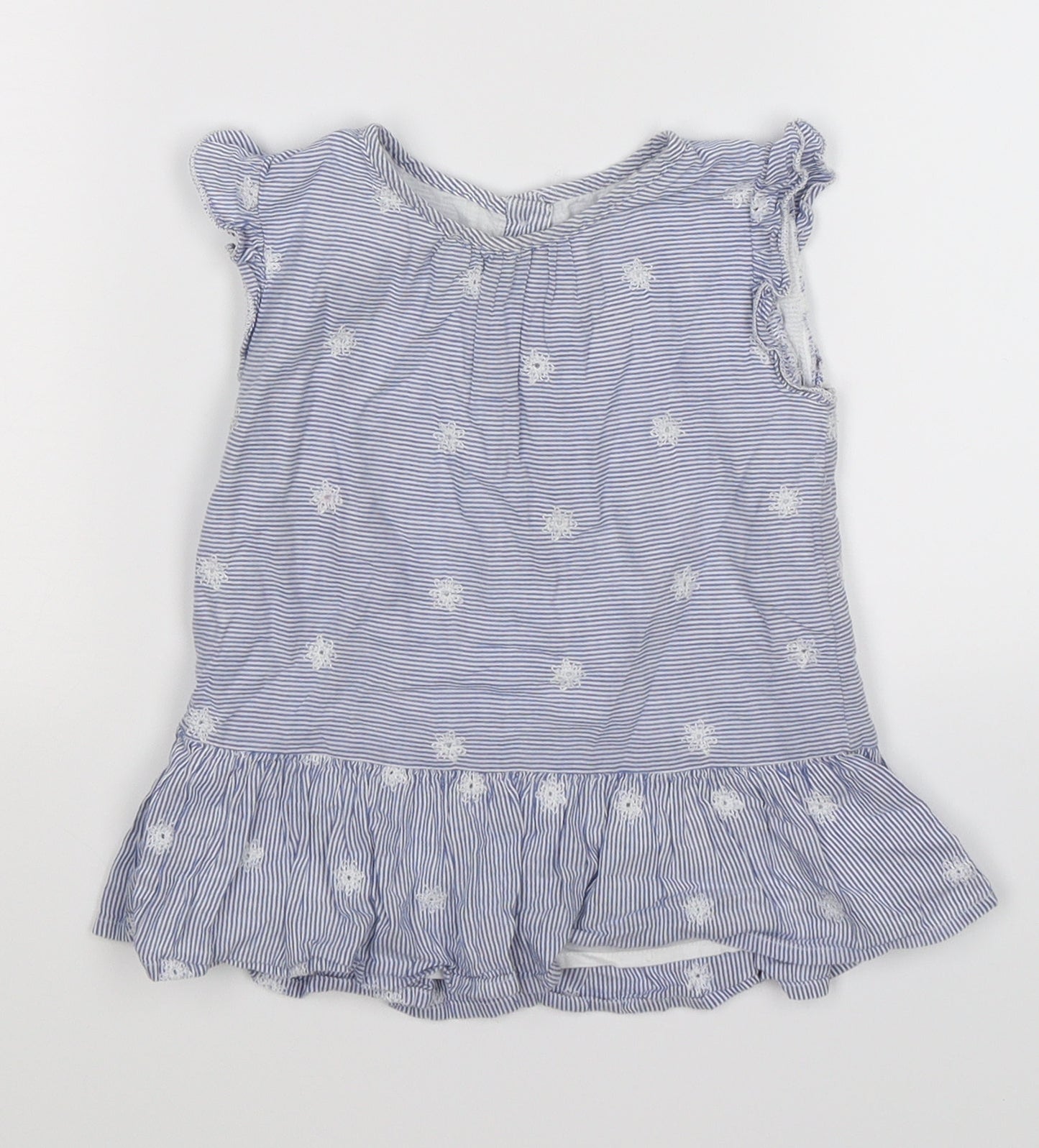 TU Girls Blue Floral  Fit & Flare  Size 12-18 Months