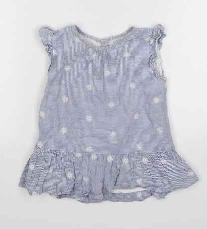 TU Girls Blue Floral  Fit & Flare  Size 12-18 Months