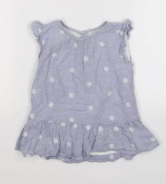 TU Girls Blue Floral  Fit & Flare  Size 12-18 Months