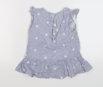 TU Girls Blue Floral  Fit & Flare  Size 12-18 Months