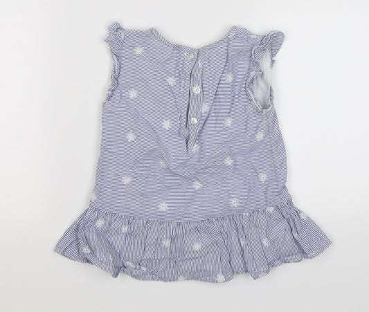 TU Girls Blue Floral  Fit & Flare  Size 12-18 Months