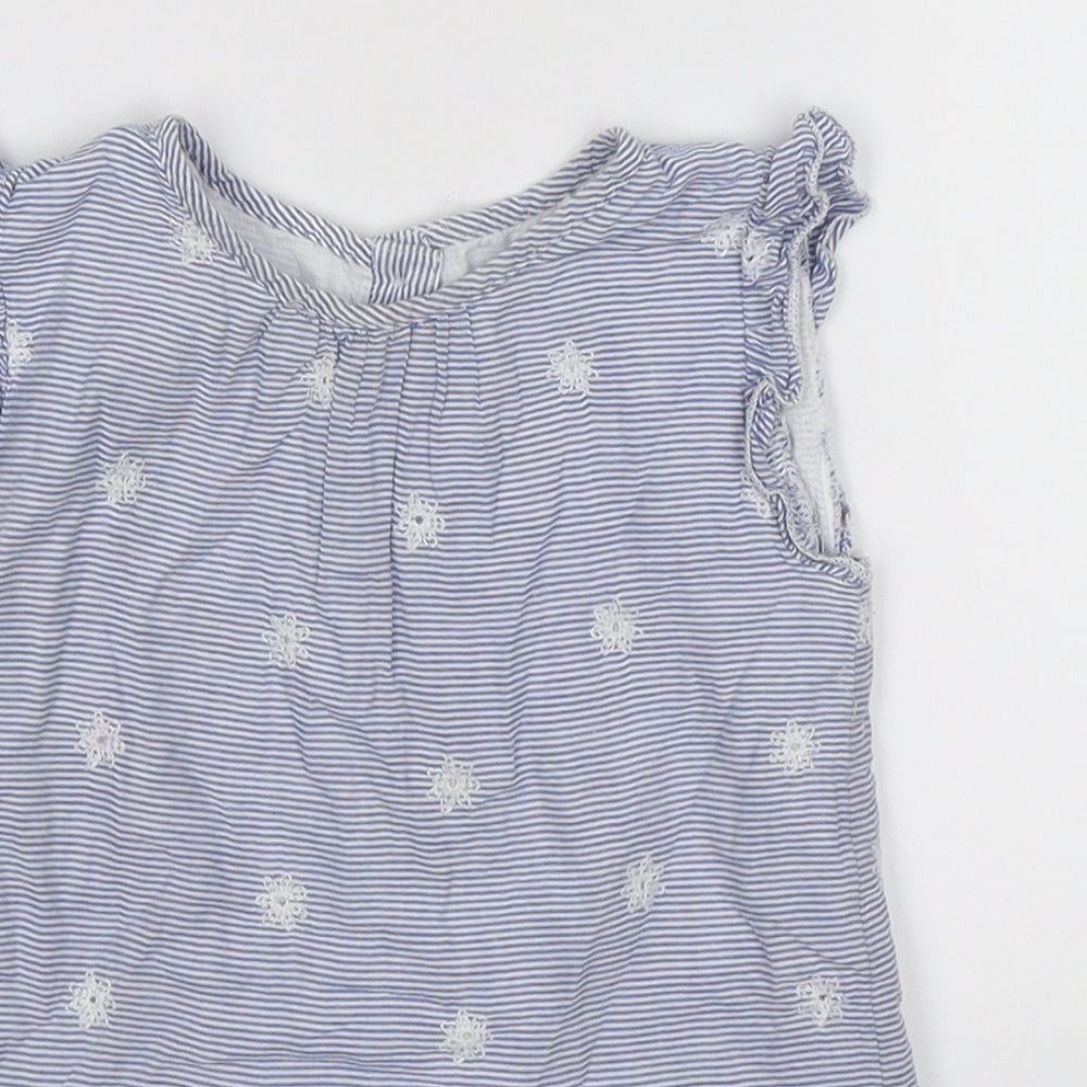 TU Girls Blue Floral  Fit & Flare  Size 12-18 Months