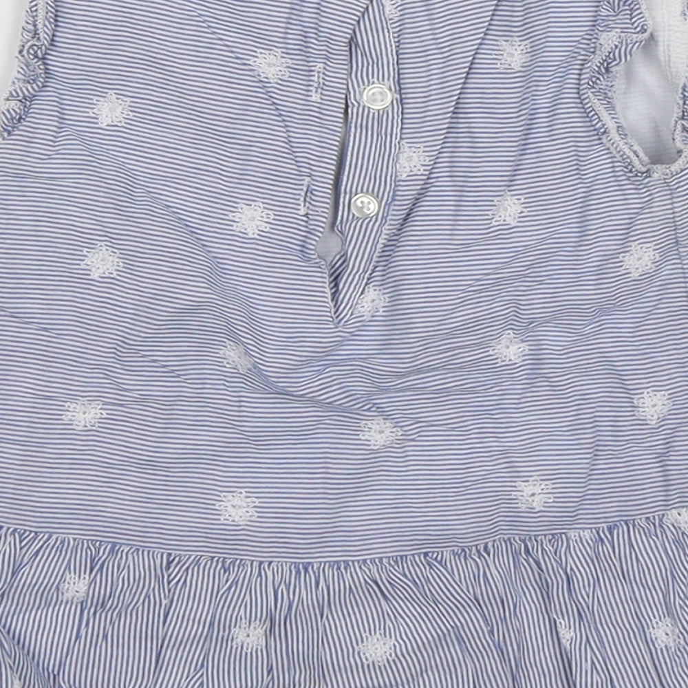 TU Girls Blue Floral  Fit & Flare  Size 12-18 Months