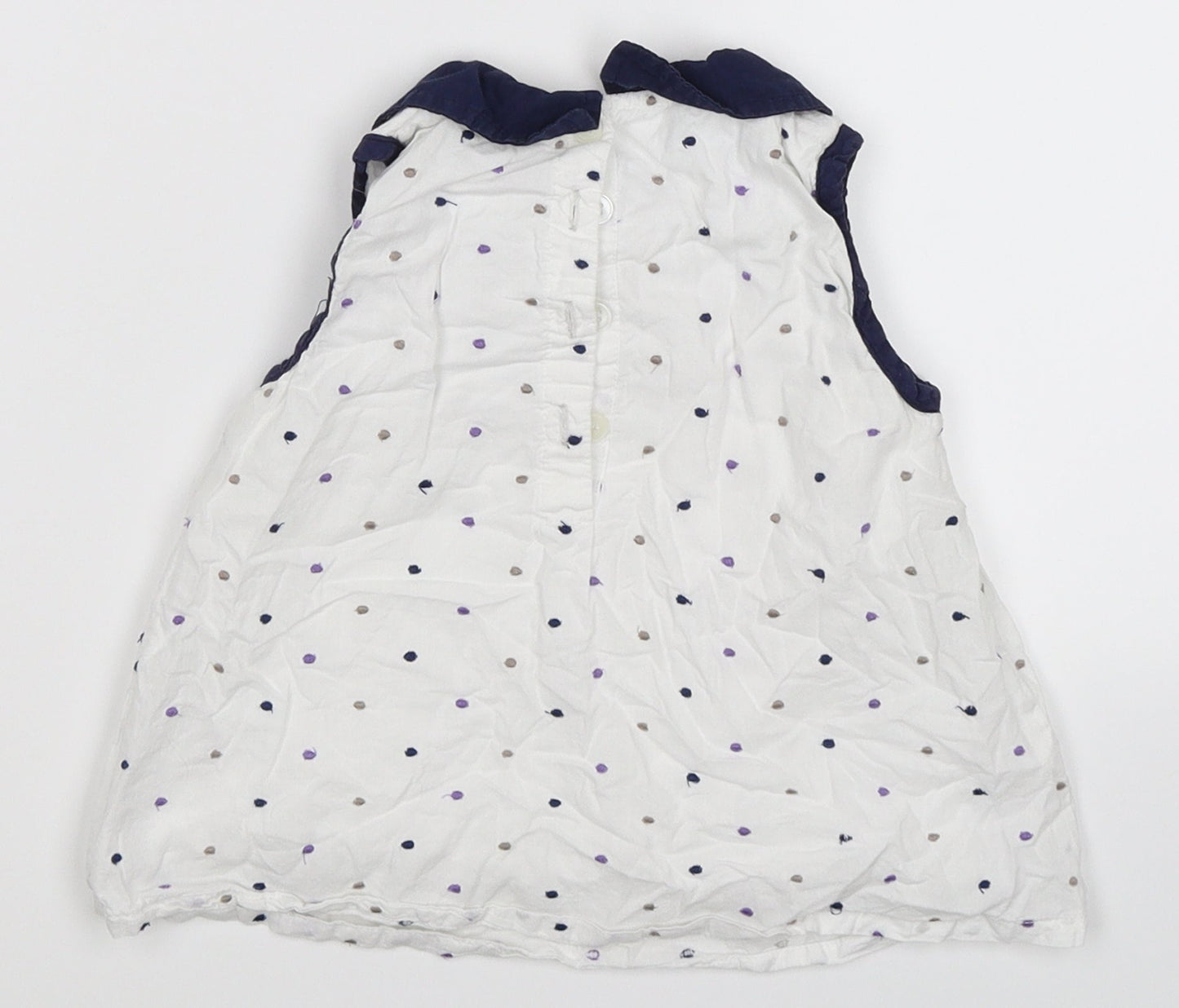 TU Girls White Polka Dot  Tunic T-Shirt Size 2-3 Years