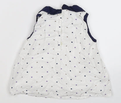 TU Girls White Polka Dot  Tunic T-Shirt Size 2-3 Years
