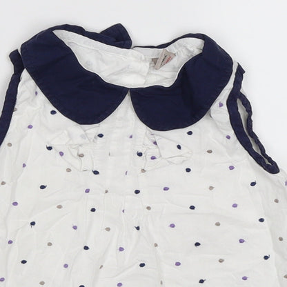 TU Girls White Polka Dot  Tunic T-Shirt Size 2-3 Years