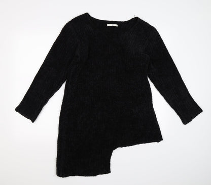 SLY Womens Black Striped Knit Jumper Dress  One Size  - Asymmetric