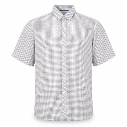 Marks & Spencer Mens White Plaid   Button-Up Size L