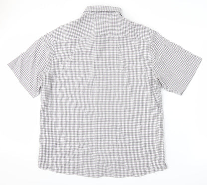 Marks and Spencer Mens White Plaid   Button-Up Size L