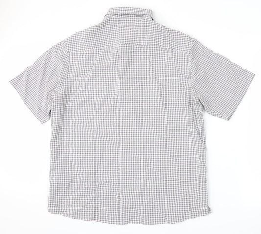 Marks and Spencer Mens White Plaid   Button-Up Size L