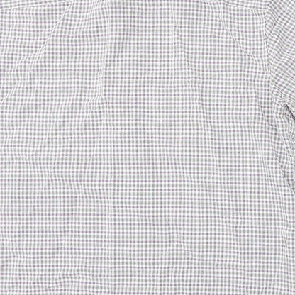 Marks and Spencer Mens White Plaid   Button-Up Size L