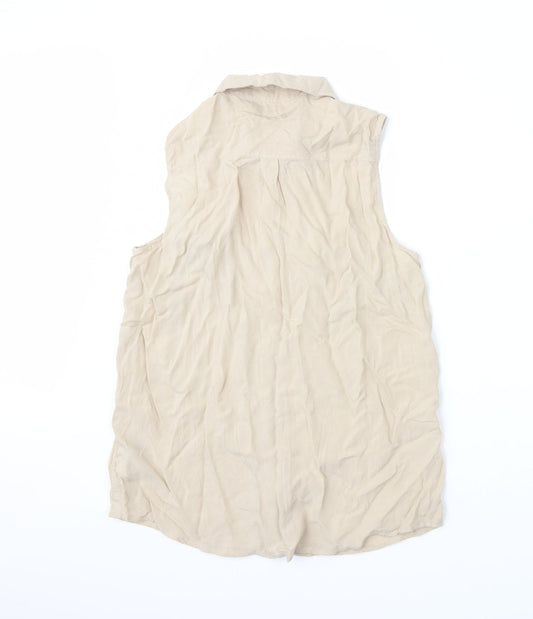 Gap Womens Beige   Basic Button-Up Size M