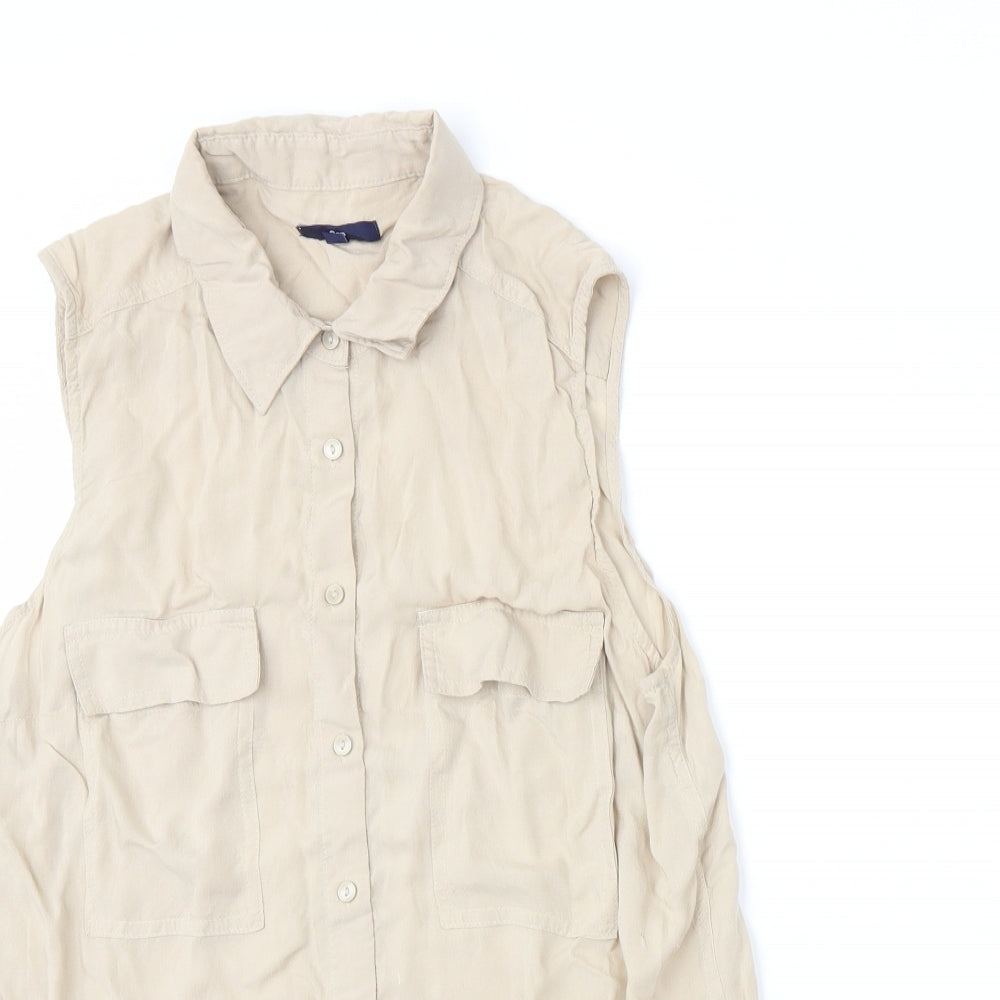 Gap Womens Beige   Basic Button-Up Size M