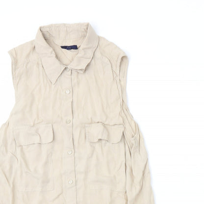Gap Womens Beige   Basic Button-Up Size M