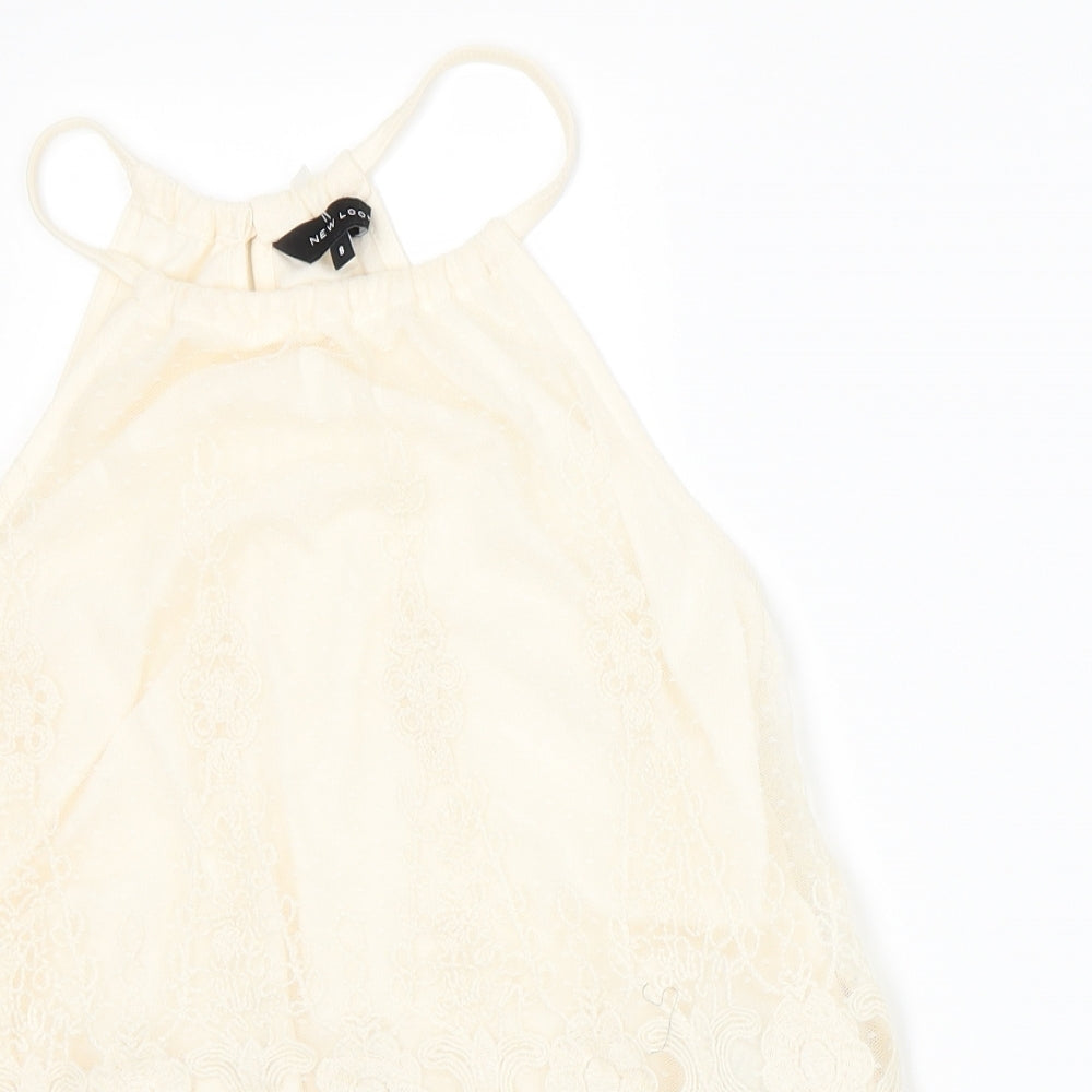 Womens UK Size 8 New Look Beige Camisole Tank