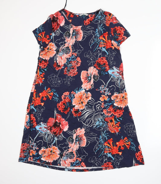 TU Womens Blue Floral  A-Line  Size 12