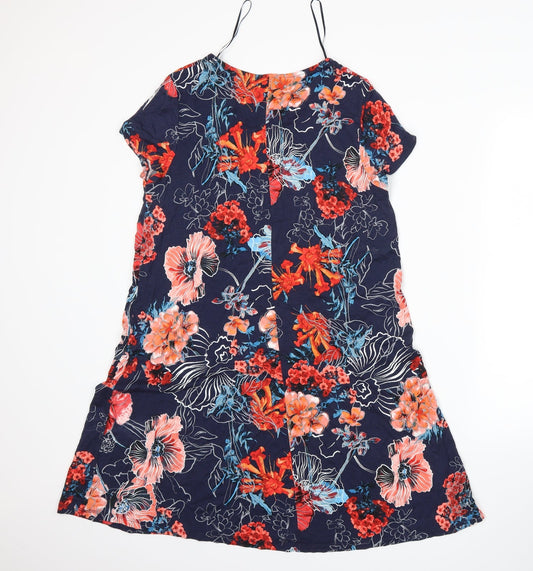 TU Womens Blue Floral  A-Line  Size 12