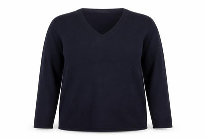Front view of Bonmarché women’s blue knit jumper, size XL