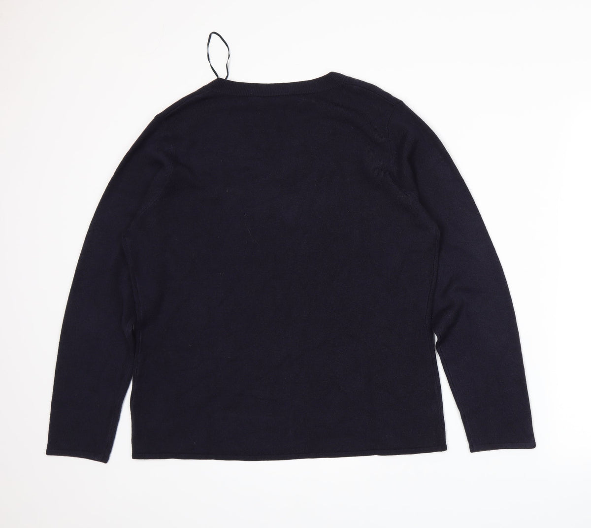 Back view of Bonmarché women’s blue knit jumper, size XL
