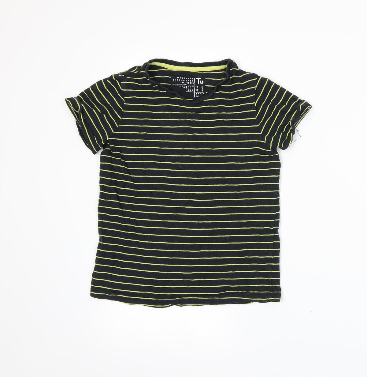 Tu Boys Blue Striped Jersey Basic T-Shirt Size 9 Years