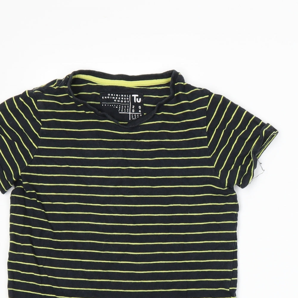 Tu Boys Blue Striped Jersey Basic T-Shirt Size 9 Years