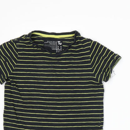 Tu Boys Blue Striped Jersey Basic T-Shirt Size 9 Years