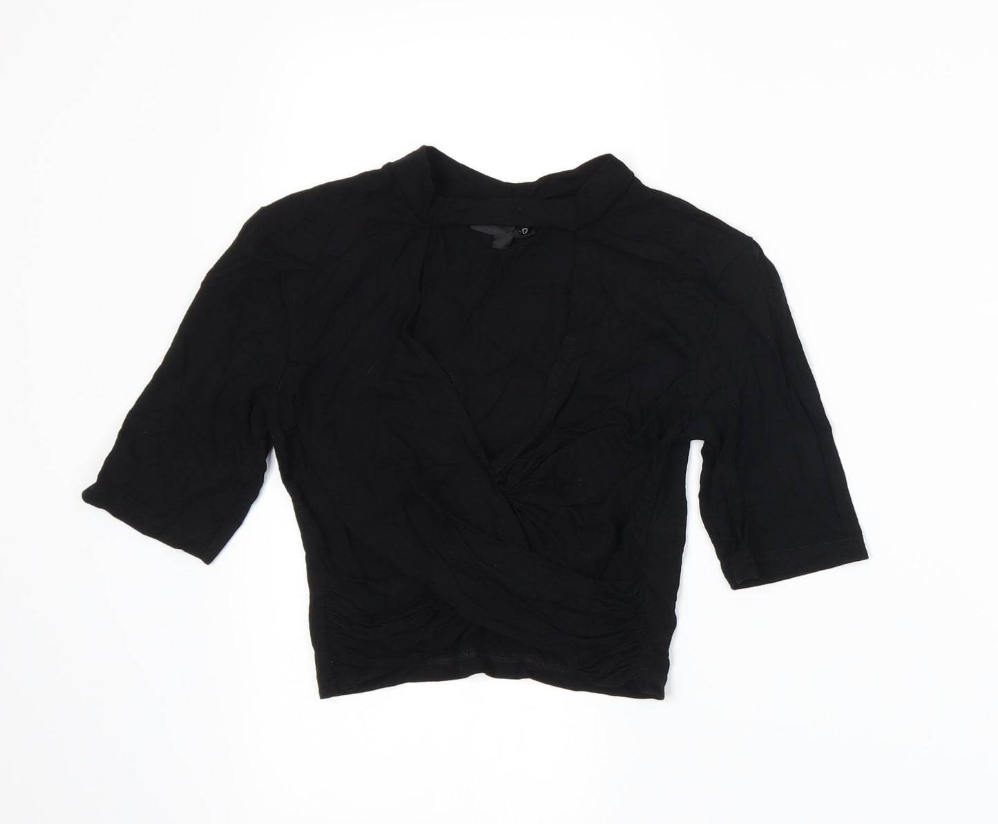 Womens UK Size 8 Topshop Black Basic T-Shirt