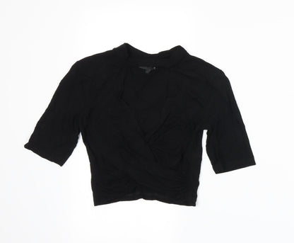 Womens UK Size 8 Topshop Black Basic T-Shirt