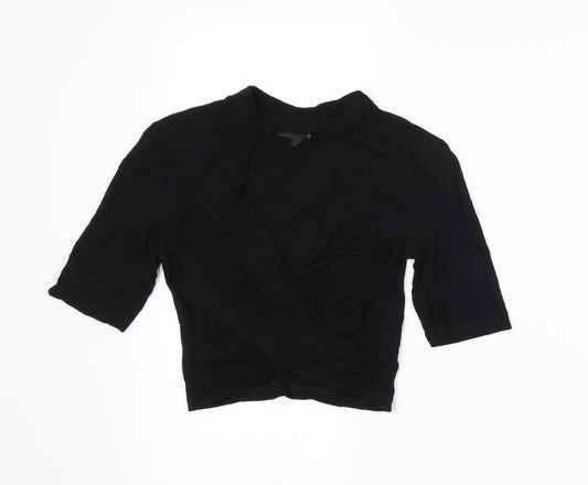 Womens UK Size 8 Topshop Black Basic T-Shirt