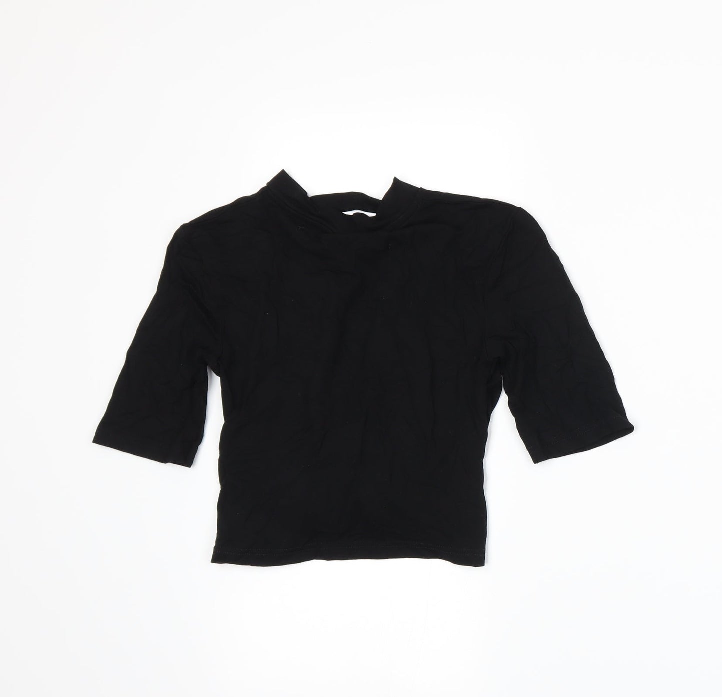 Womens UK Size 8 Topshop Black Basic T-Shirt