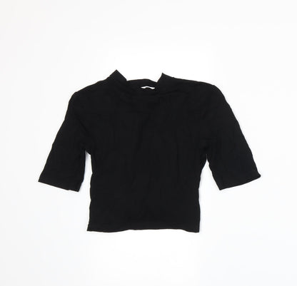 Womens UK Size 8 Topshop Black Basic T-Shirt