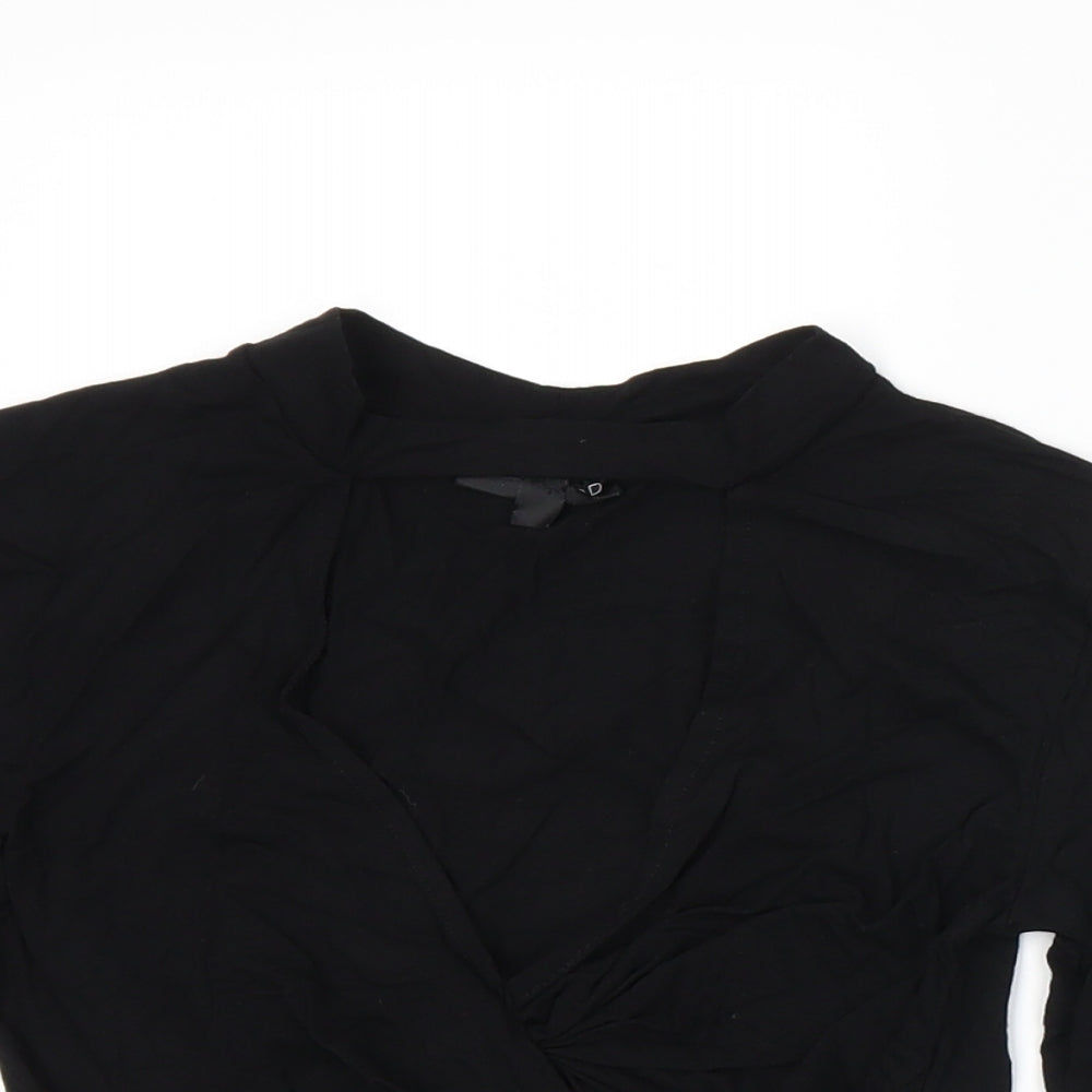 Womens UK Size 8 Topshop Black Basic T-Shirt