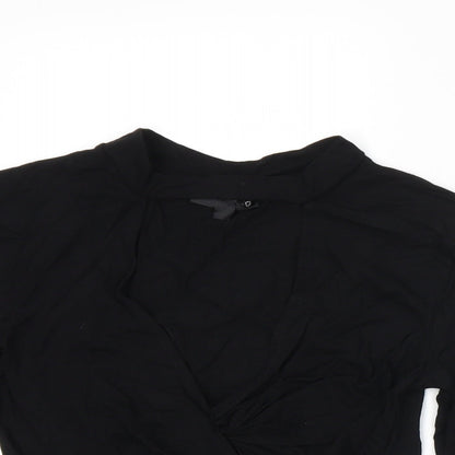 Womens UK Size 8 Topshop Black Basic T-Shirt