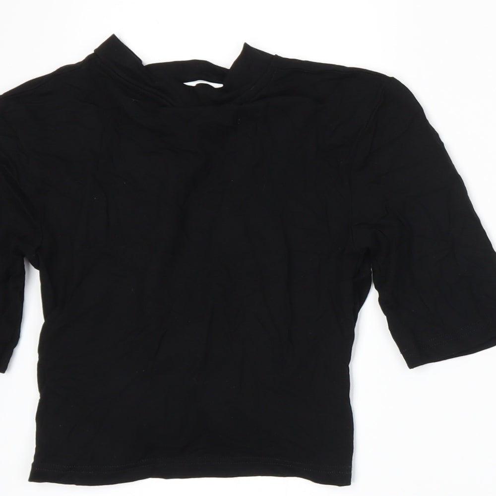 Womens UK Size 8 Topshop Black Basic T-Shirt