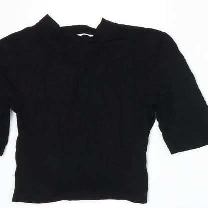 Womens UK Size 8 Topshop Black Basic T-Shirt