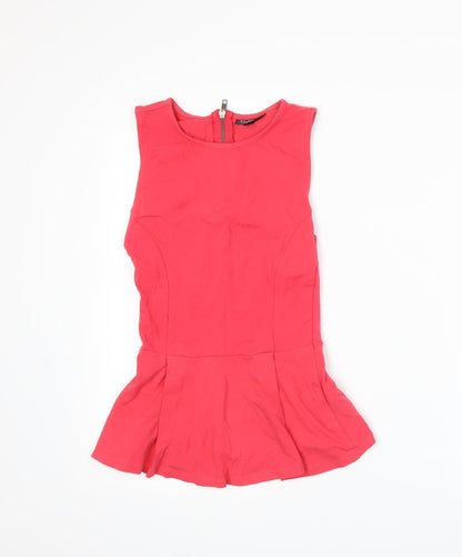 Womens UK Size 8 Topshop Pink Basic Tank