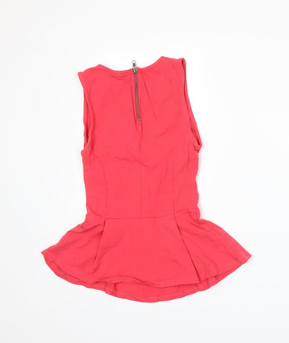 Womens UK Size 8 Topshop Pink Basic Tank