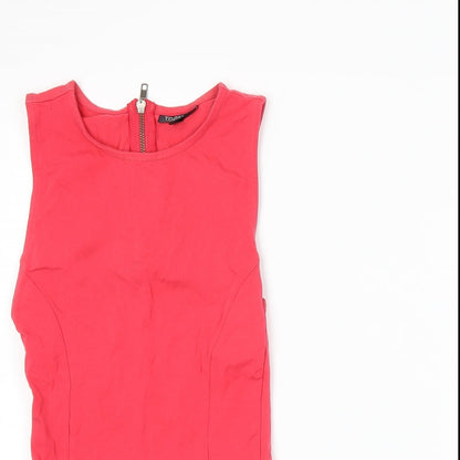 Womens UK Size 8 Topshop Pink Basic Tank