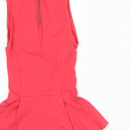 Womens UK Size 8 Topshop Pink Basic Tank