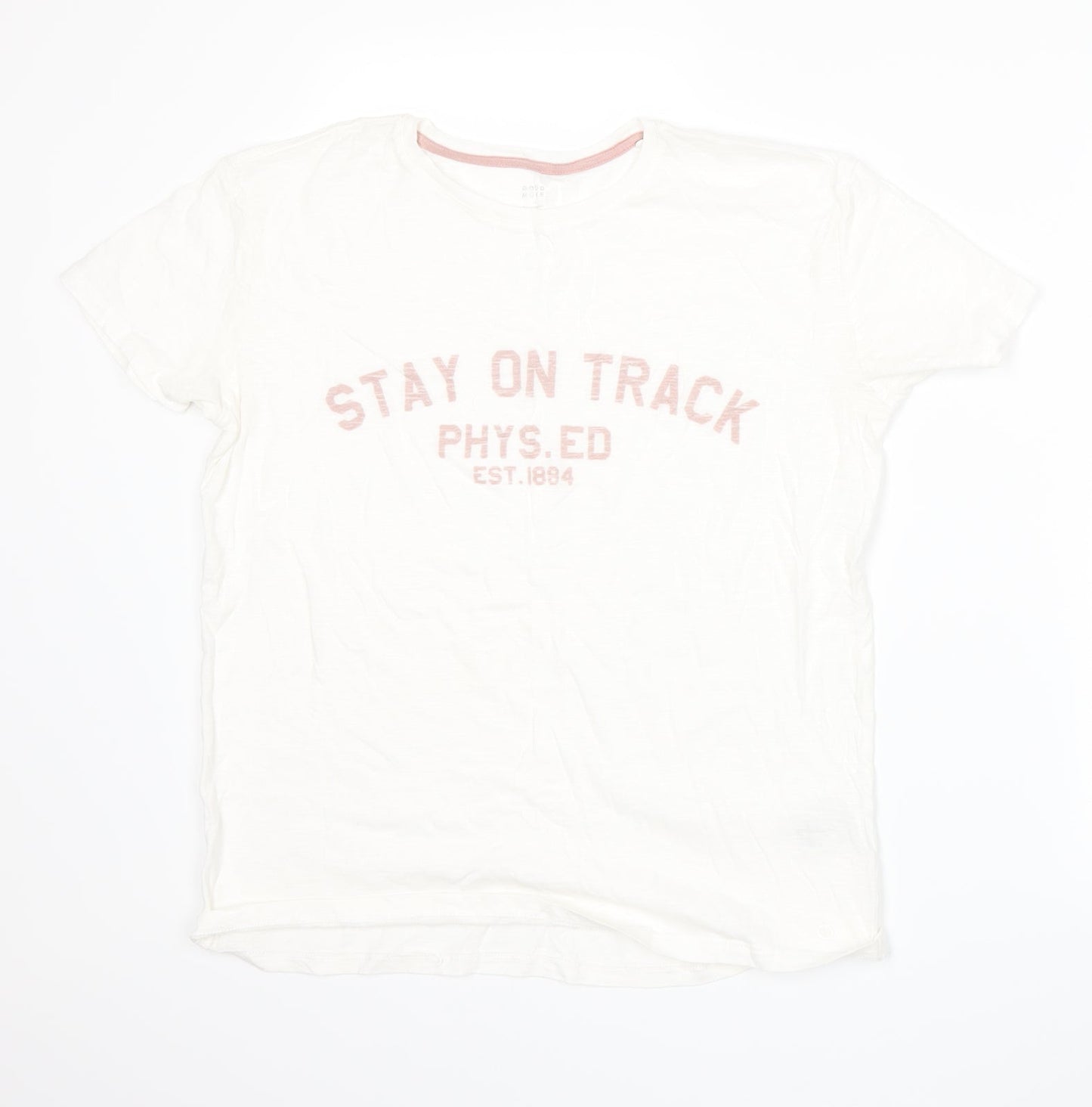 Womens UK Size 12 Marks and Spencer White Basic T-Shirt