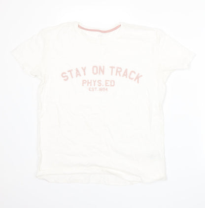 Womens UK Size 12 Marks and Spencer White Basic T-Shirt
