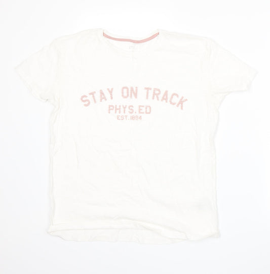 Womens UK Size 12 Marks and Spencer White Basic T-Shirt