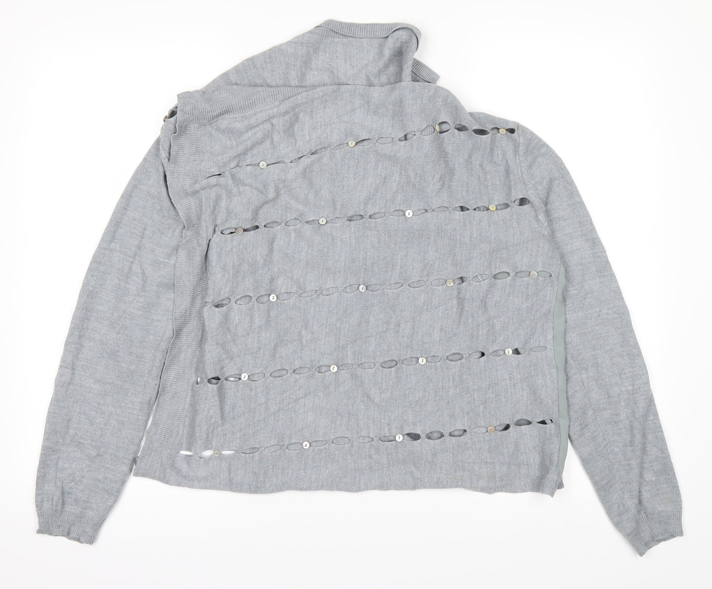 Per Una Womens Grey   Cardigan Jumper Size 14