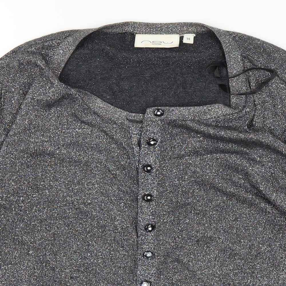 New Look Womens Grey   Cardigan Jumper Size 14