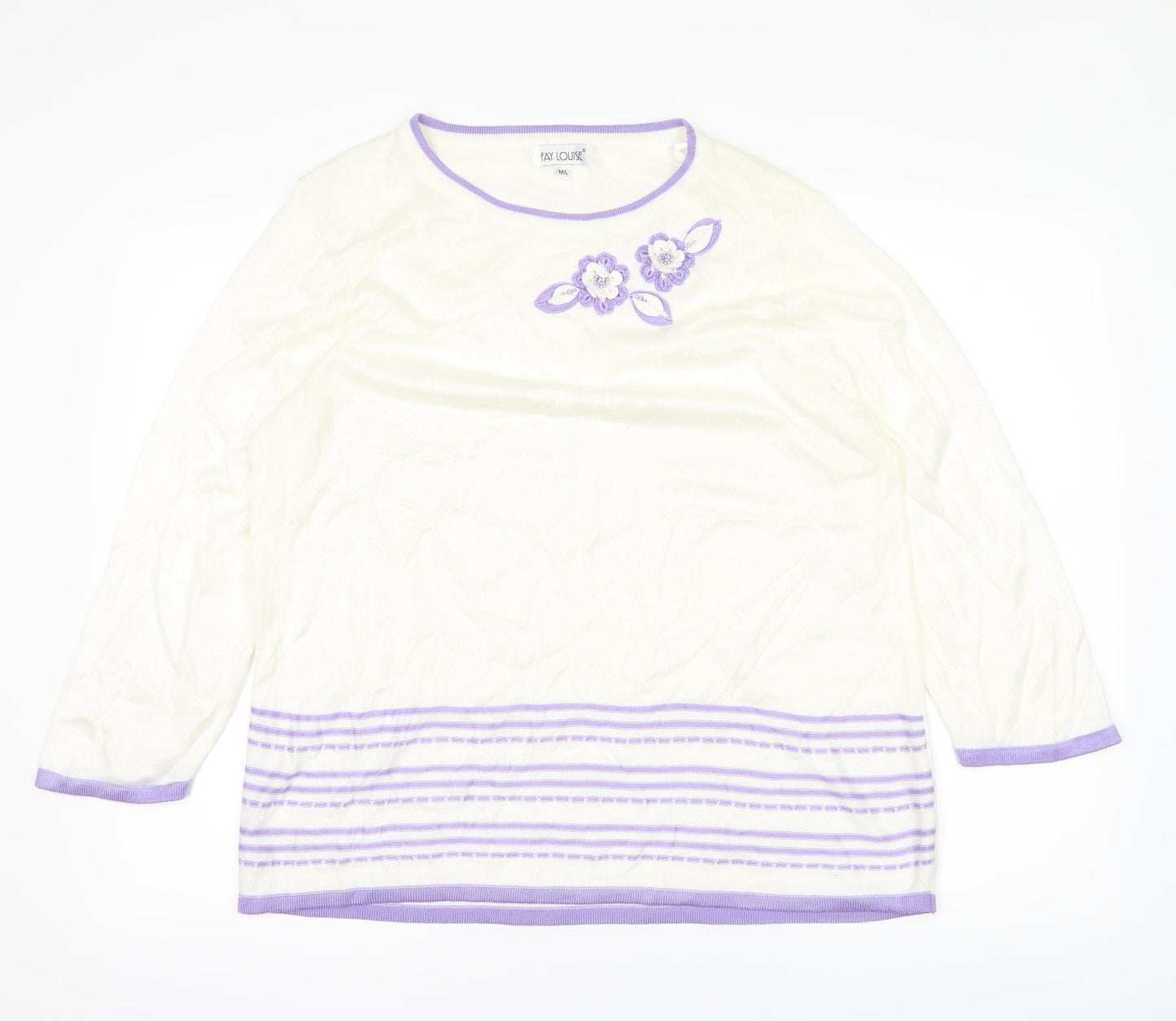 Fay Louise Womens White   Cardigan Jumper Size M