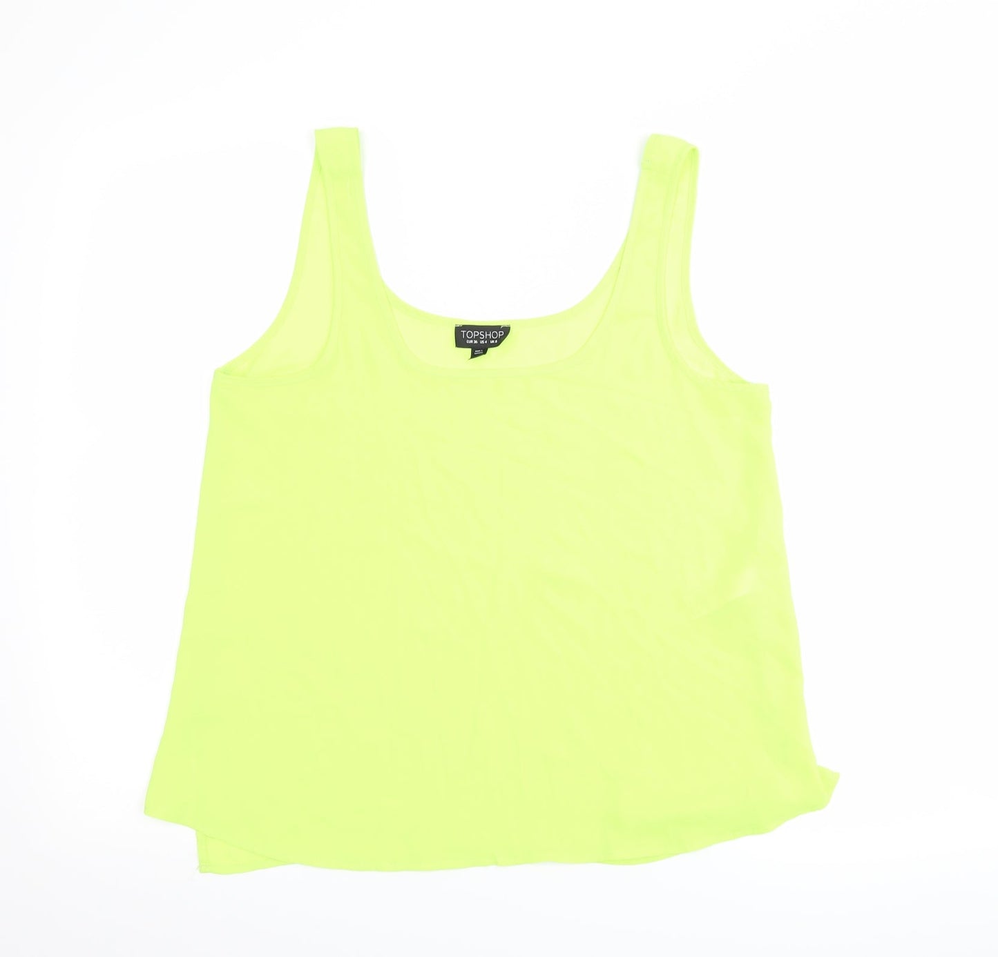 Womens UK Size 8 Topshop Green Basic Tank