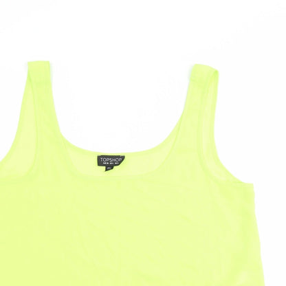 Womens UK Size 8 Topshop Green Basic Tank